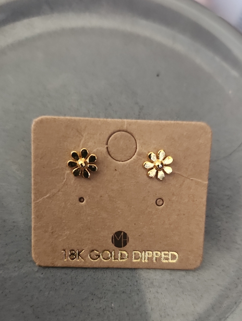 Delicate 18K Gold-Dipped Flower Stud Earrings